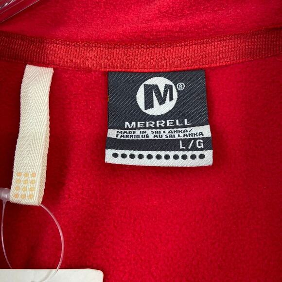 Merrell Fleece Jacket Women's Size L Cardinal Red Full Zip with Pockets NEW - Picture 2 of 12